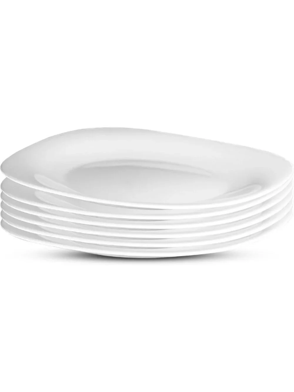 Set of 6 White Tempered Glass Plates for Appetizers, Salads & Desserts - 7.75